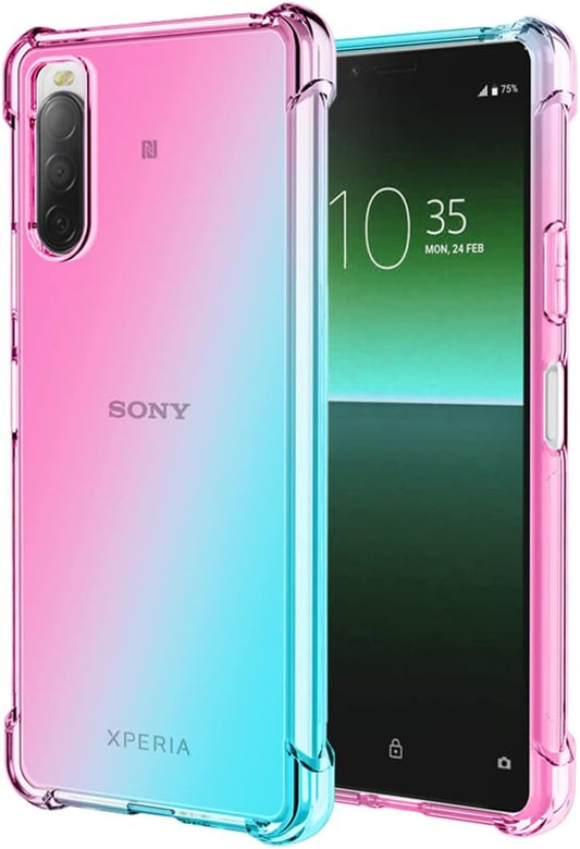 Ueokeird for Xperia 10 IV 5G Case, Sony 10 IV Case, Clear Cute Gradient Phone Case Slim anti Scratch Flexible TPU Cover Shockproof Protective Case for Sony Xperia 10 IV (Pink/Green)  Ueokeird   