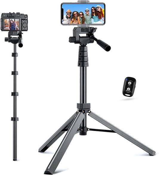 Aureday Selfie Stick Phone Tripod&Monopod, 66'' Detachable Cellphone Tripod Stand with 360° Rotatable Pan Head, Tripod for Iphone&Android Phone, Portable Phone Stand for Recording/Photography/Make-Up  Aureday   