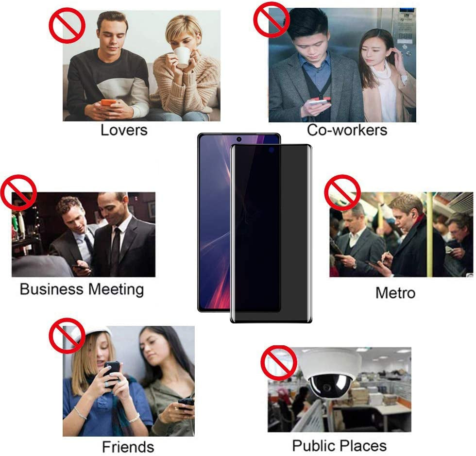 [2 Pack] Galaxy Note 20 Ultra Privacy Screen Protector, Tempered Glass Anti-Spy Black Screen Protector for Samsung Galaxy Note 20 Ultra, Anti-Peek 9H Anti-Scratch Easy Install [Don’T Support Fingerprint Unlock]  YWXTW   