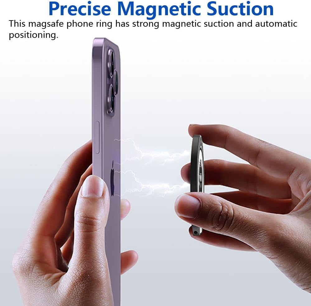 Kinizuxi Dual Ring Phone Ring Holder for Magsafe, Magnetic Finger Phone Ring Stand Holder, Adjustable Magnet Finger Ring Grip Compatible with Iphone 14/13/12 Series  Marrain   