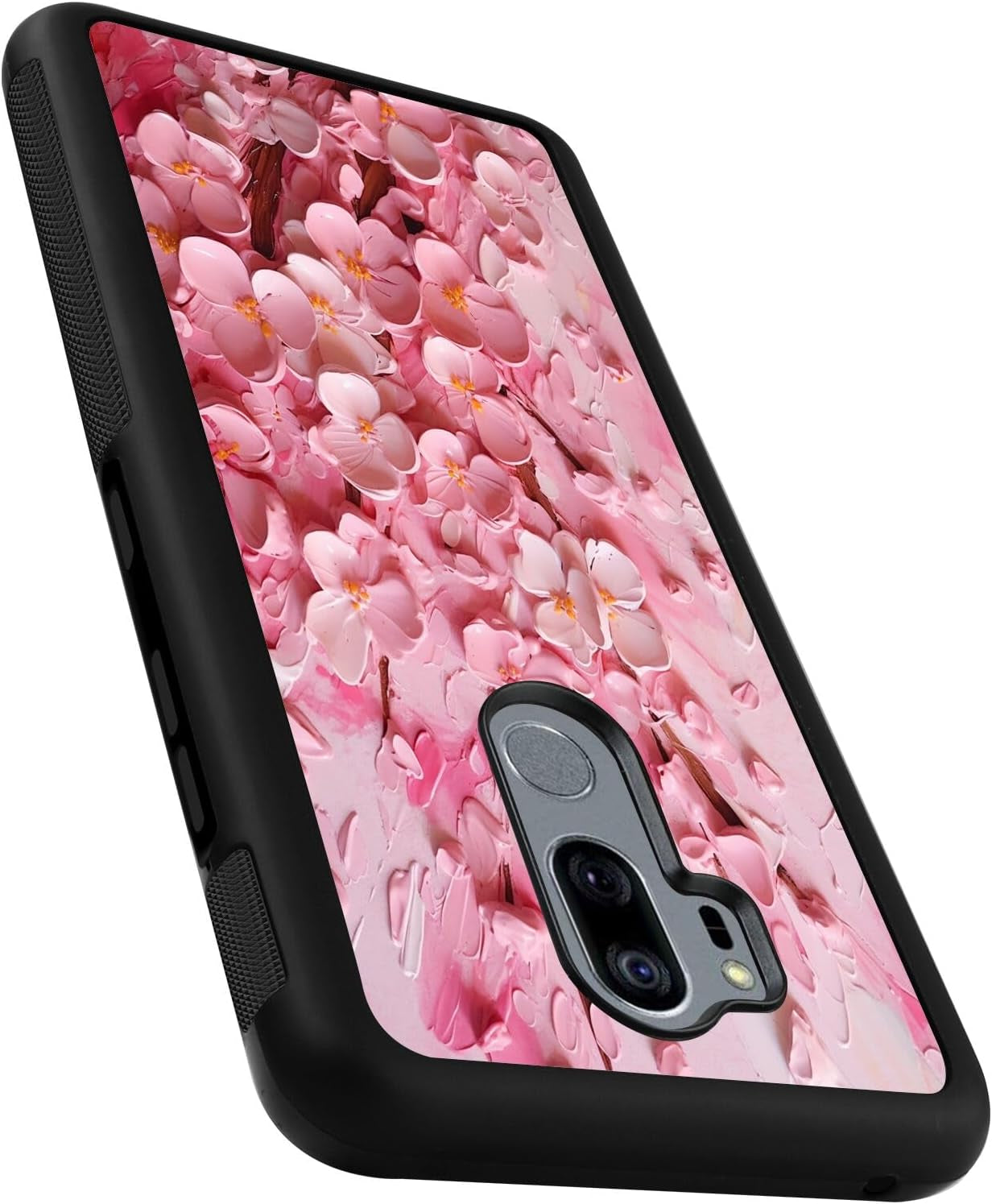 DAFEI Phone Case Compatible with LG G7 Thinq Sakura Designer Art073 Black Frame Shockproof and Slim Rubber TPU Material with Uniqe Design  MINGSHUOSY   