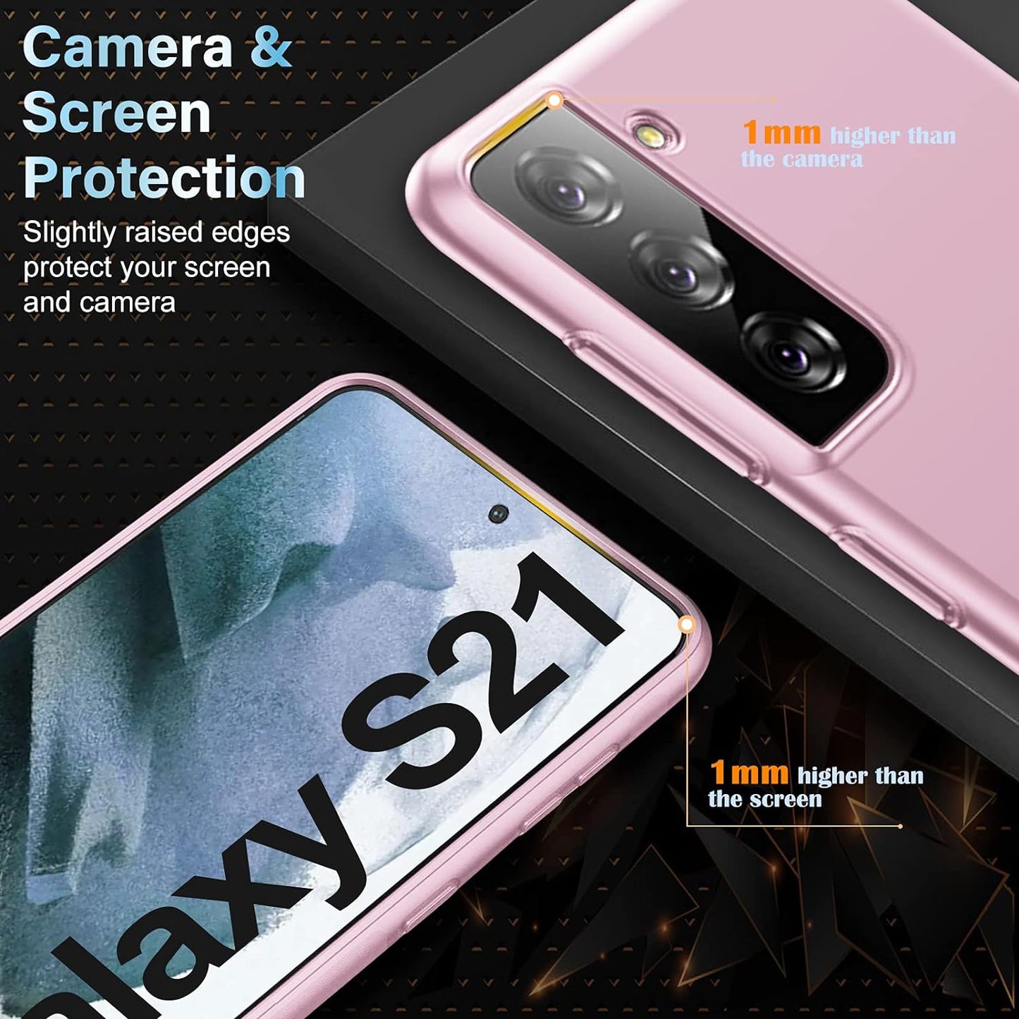 Ultra Thin Case for Samsung Galaxy S21 5G, New Premium Material Slim Phone Case [Silky Touch & Anti-Fingerprint] Matte Texture Hard Plastic Back Cover with Camera Protection for Samsung S21 5G (Pink)  Gxmeuie   
