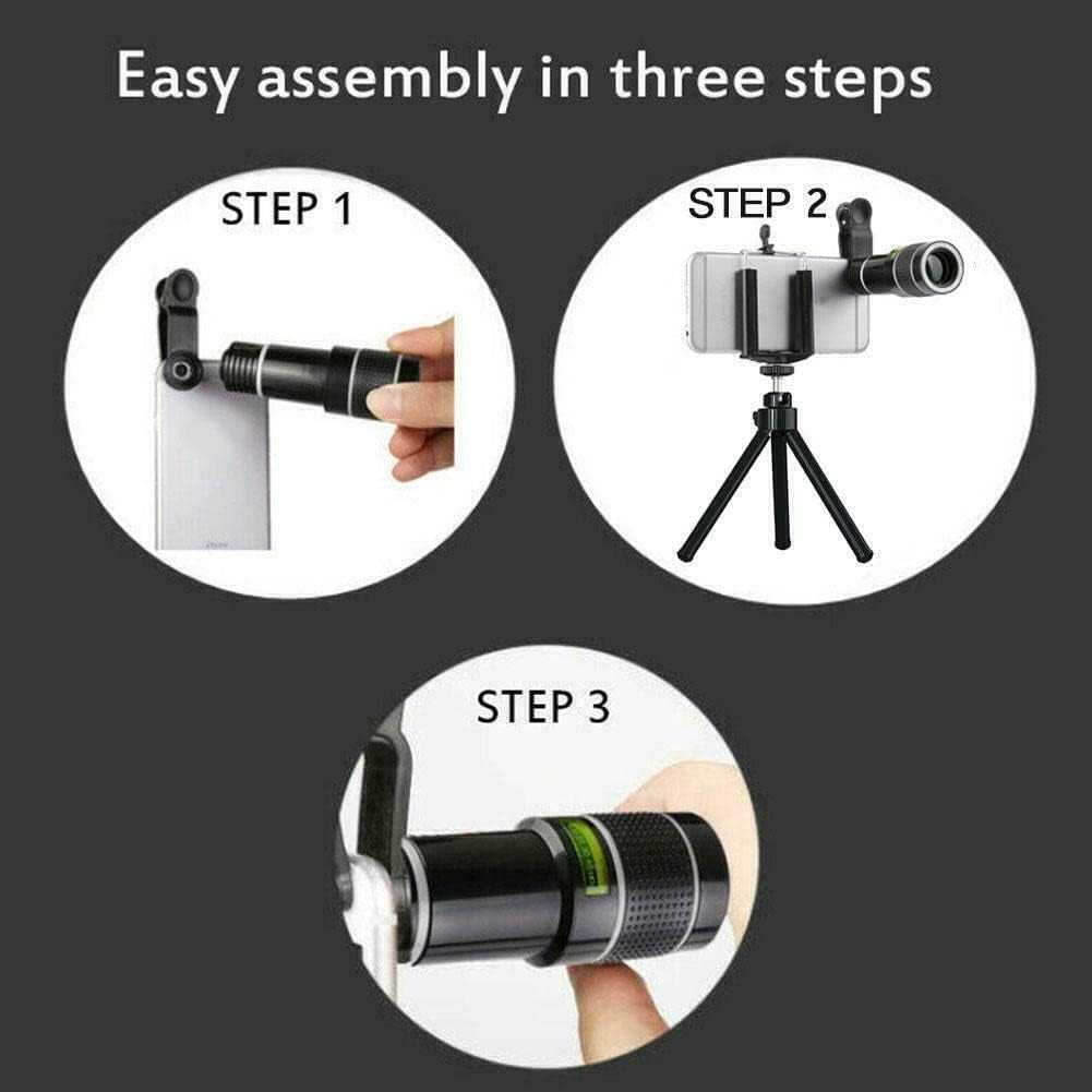 20X Mobile Telephoto Lens with Clip Universal 20X Zoom Universal Clip on Telephoto Lens External Mobile Phone Camera  TECKEEN   
