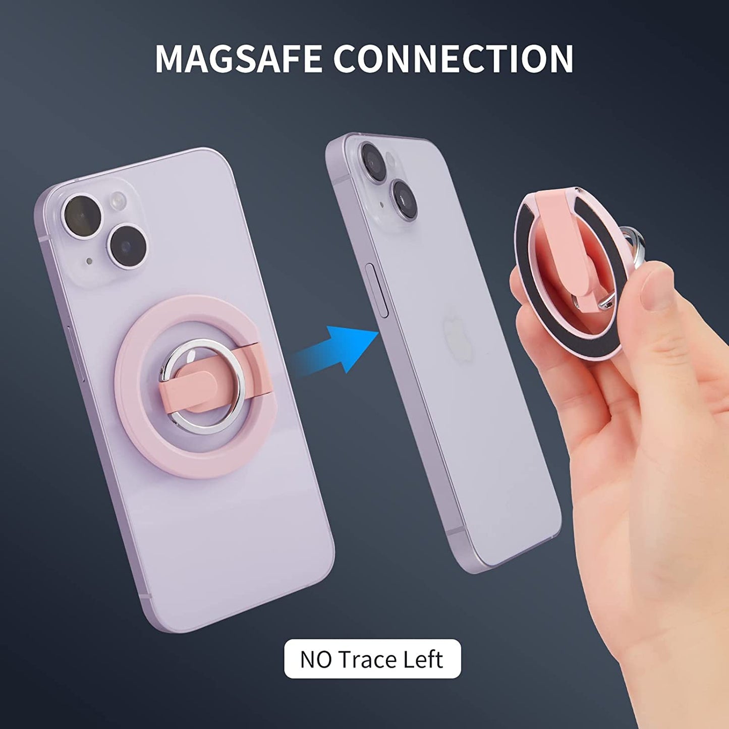 Rimyam Magnetic Phone Ring Holder for Magsafe Phone Grip&Stand 360° Rotation Grip Finger Kickstand Compatible with Iphone 14 13 12 plus Pro Pro Max Mini Magsafe Accessories  Rimyam   