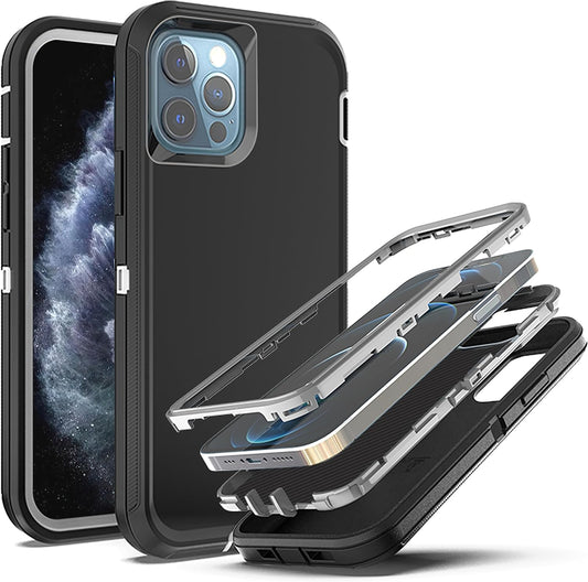 Ymhxcy for Iphone 11 Pro Max Case Shockproof Dropproof Dust-Proof Drop Proof 3-Layer Durable Phone Case Heavy Duty Protection Phone Case Cover for Apple Iphone 11 Pro Max 6.5“ Black and Grey  YmhxcY   