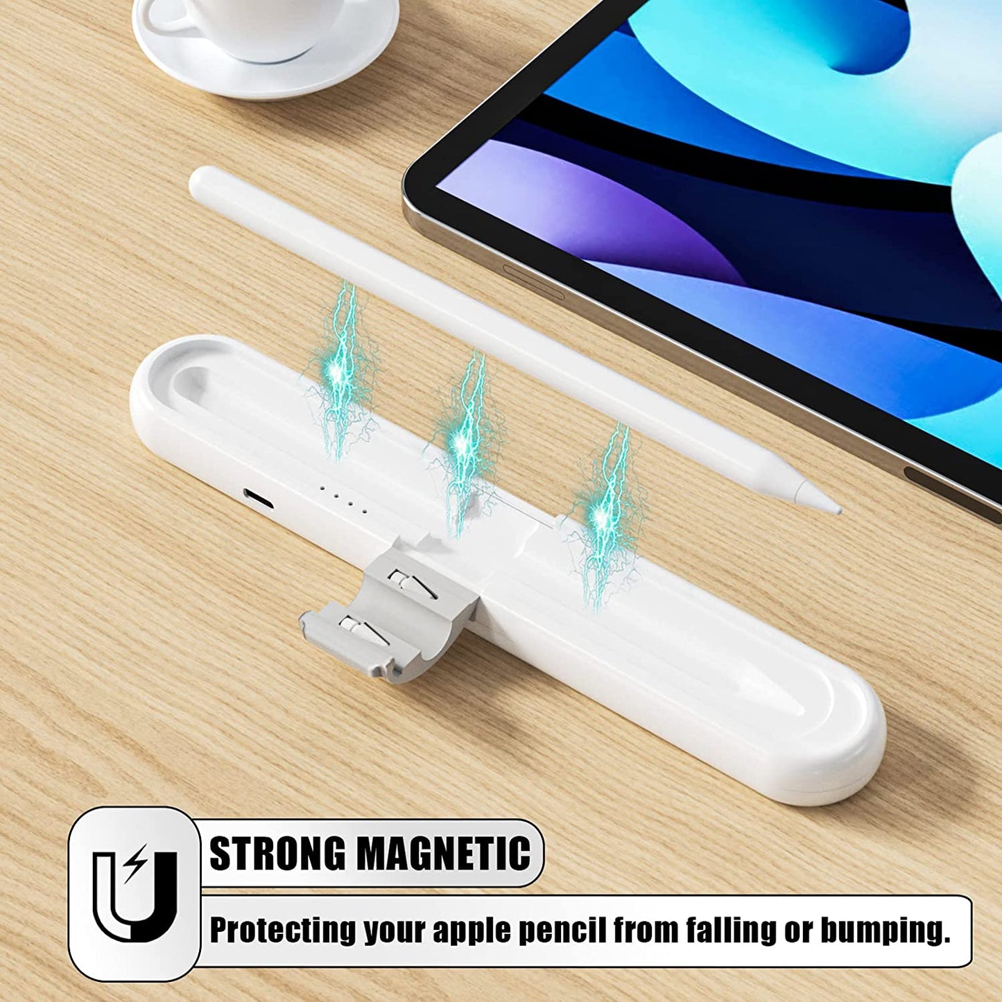 REEYEAR Portable 800Mah Fast Charging Case with 2 Pcs Replacement Pencil Tips Fits for Apple Pencil 2Nd Generation, Lightweight Travel-Friendly Charger and Storage Case for Ipad Pro Pencil 2,Gray  REEYEAR   