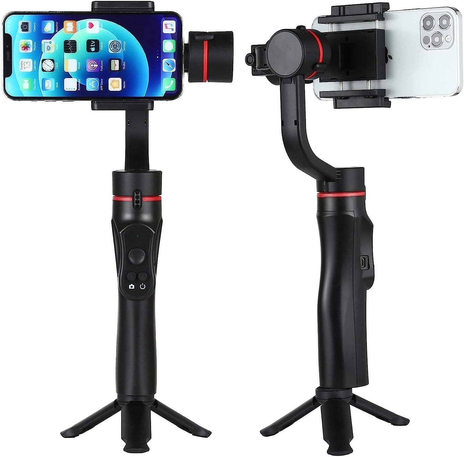 HUIFANGBU H2 Mobile Phone Stabilizer Three-Axis Anti-Shake Handheld Camera Gimbal Smart Camera Gimbal (Color : Red)  HUIFANGBU   