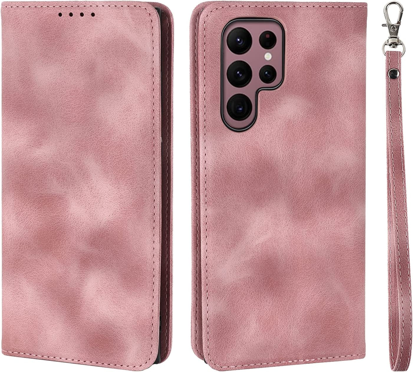 Ｈａｖａｙａ Samsung Galaxy S23 Ultra Case Wallet Magsafe Compatible,Samsung Galaxy S23 Ultra Wallet Case with Card Holder，Magnetic Detachable Flip Cover for Women Men Mujer-Black  Ｈａｖａｙａ SSFG-Pink Samsung Galaxy S23Ultra 