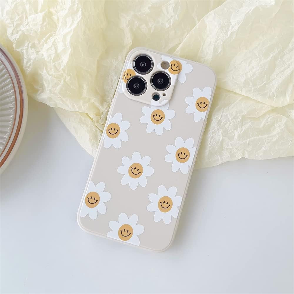 White Sunflower Cute Flower Phone Case for Apple Iphone 13 Pro 6.1 Inch Smooth Silicone Soft Cover for Iphone 13Pro 6.1"  KAXLIDEN   