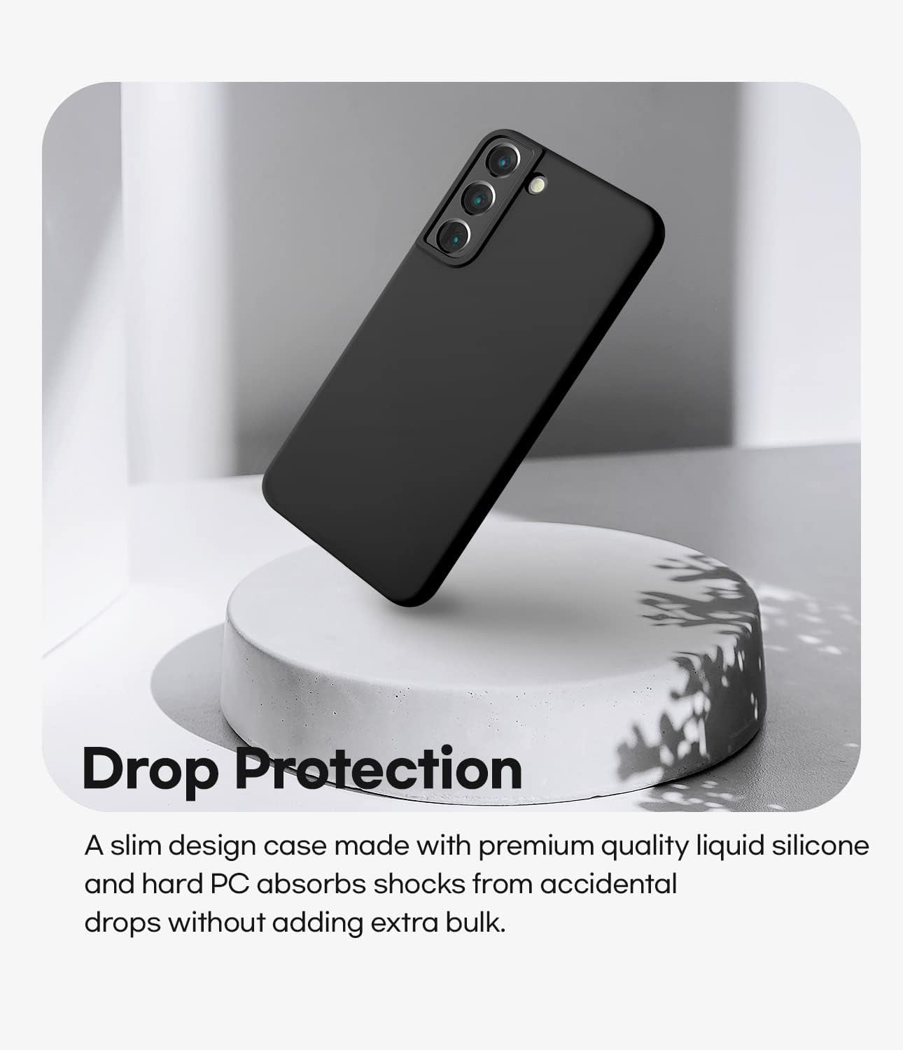 GOOSPERY Liquid Silicone Designed for Galaxy S22 Case (6.1 Inches) Silky-Soft Touch Full Body Protection with [Soft Microfiber Lining] Shockproof Cover Case - Black  GOOSPERY   