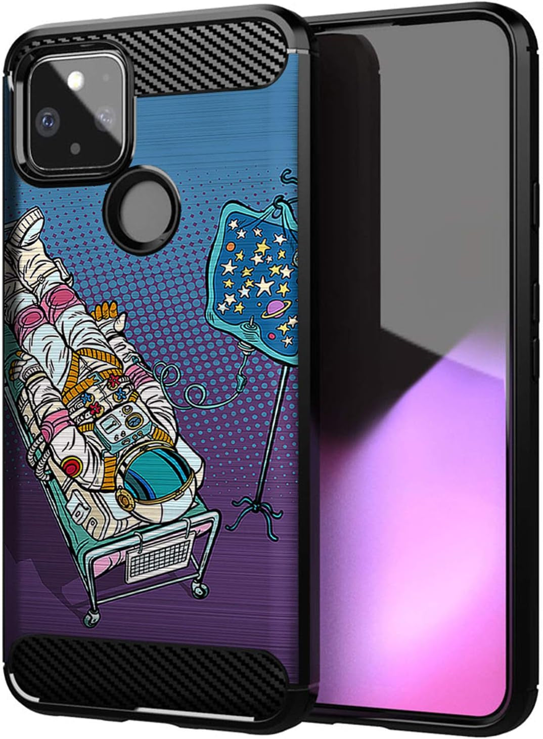Casesondeck Case Compatible with [Google Pixel 4A 5G (2020)] Pictorial Patterned TPU Design Case Flexible Slim and Elegant (Astronaut)  Cases on Deck   