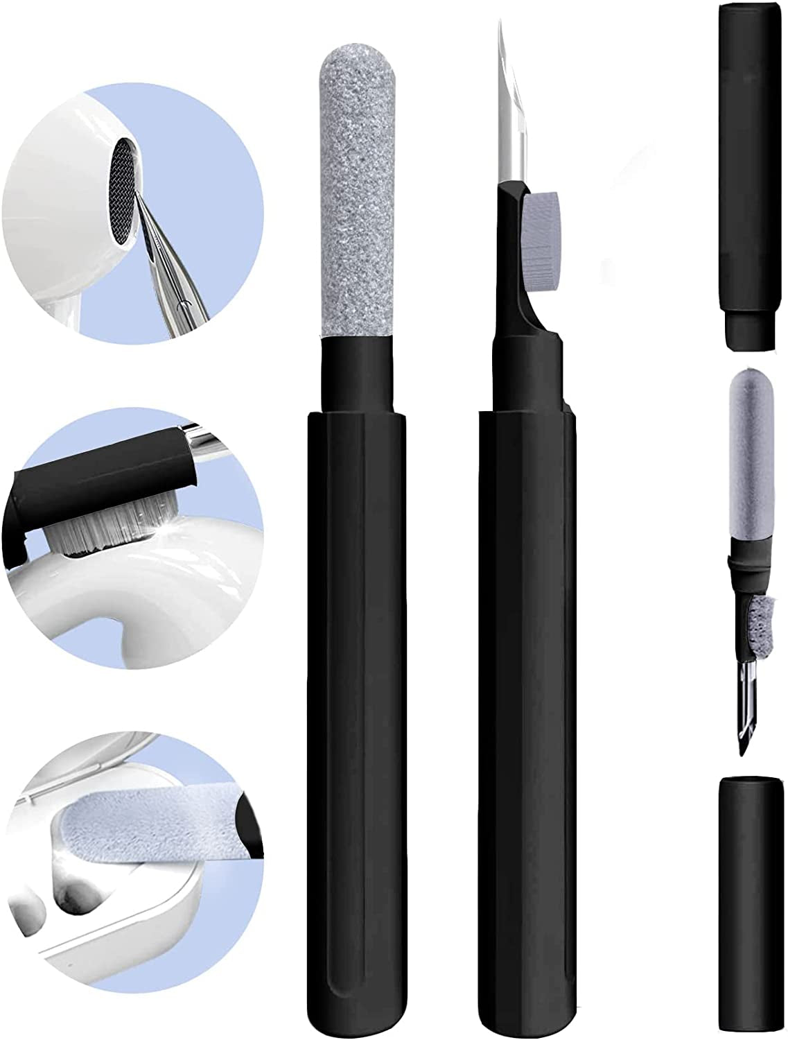 3 in 1 Electronic Cleaner Kit - YIUYIUPI Airpods Cleaning Kit, Easy to Carry, Earbud Cleaning Kit with Soft Brush, Cleaning Pen for Airpods Pro1 2 3/Earbuds/Watch/Laptop/Phone/Cameras (3 in 1 Black)  YIUYIUPI   