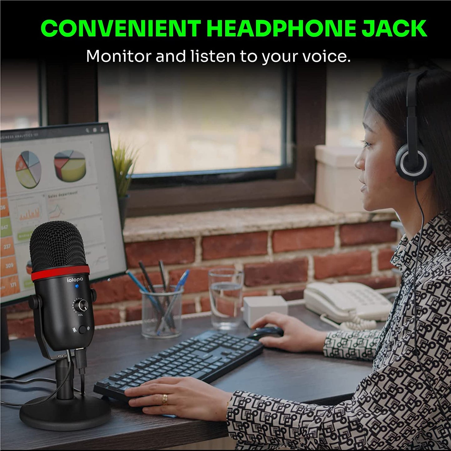 Iqlqpq Podcast Microphone USB Microphone for Phone,Pc/Laptop/Ps4/5,Professional ASMR Microphone with Noise Cancelling Plug and Play Microphone for Streaming,Podcast,Studio  iQlQPQ   