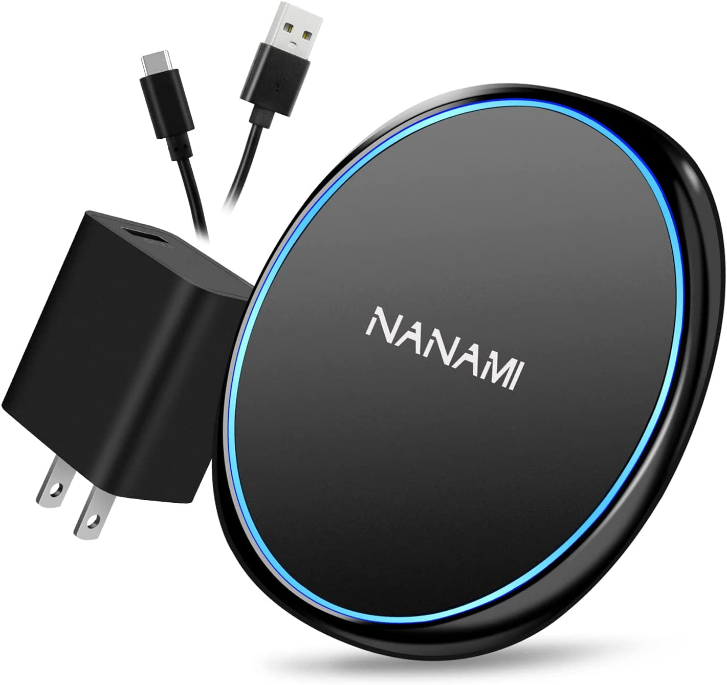 NANAMI Fast Wireless Charger, 7.5W Qi Certified Charging Pad with QC3.0 Adapter USB Charger for Iphone 14/13/13/12/11/XS Max/Xr/X/8 Plus/Airpods 2,10W Compatible Samsung S23 S22 S21 S20 S10 S9/Note 20  NANAMI   