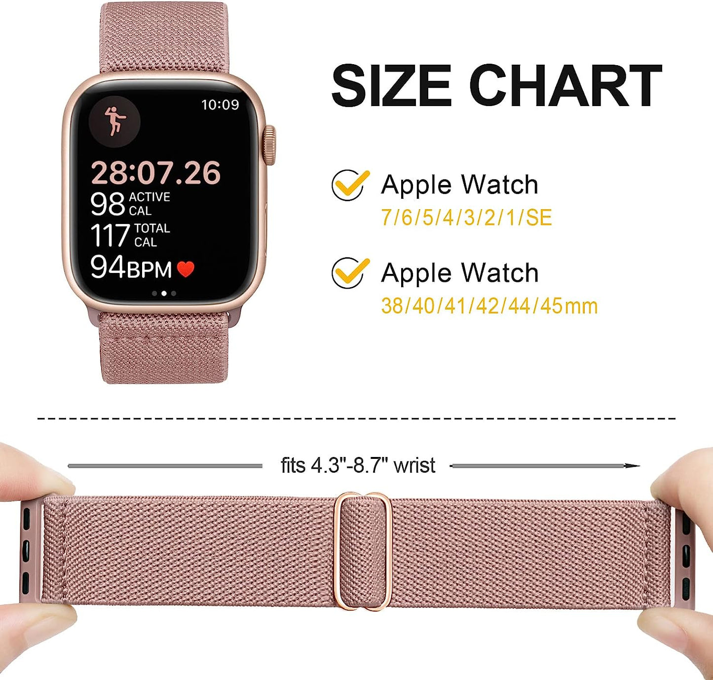 Stretchy Solo Loop Compatible with Apple Watch Band 38Mm 40Mm 41Mm 42Mm 44Mm 45Mm 49Mm Iwatch Series8/7/6/5/4/3/2/1/Se/Ultra  Recoppa   