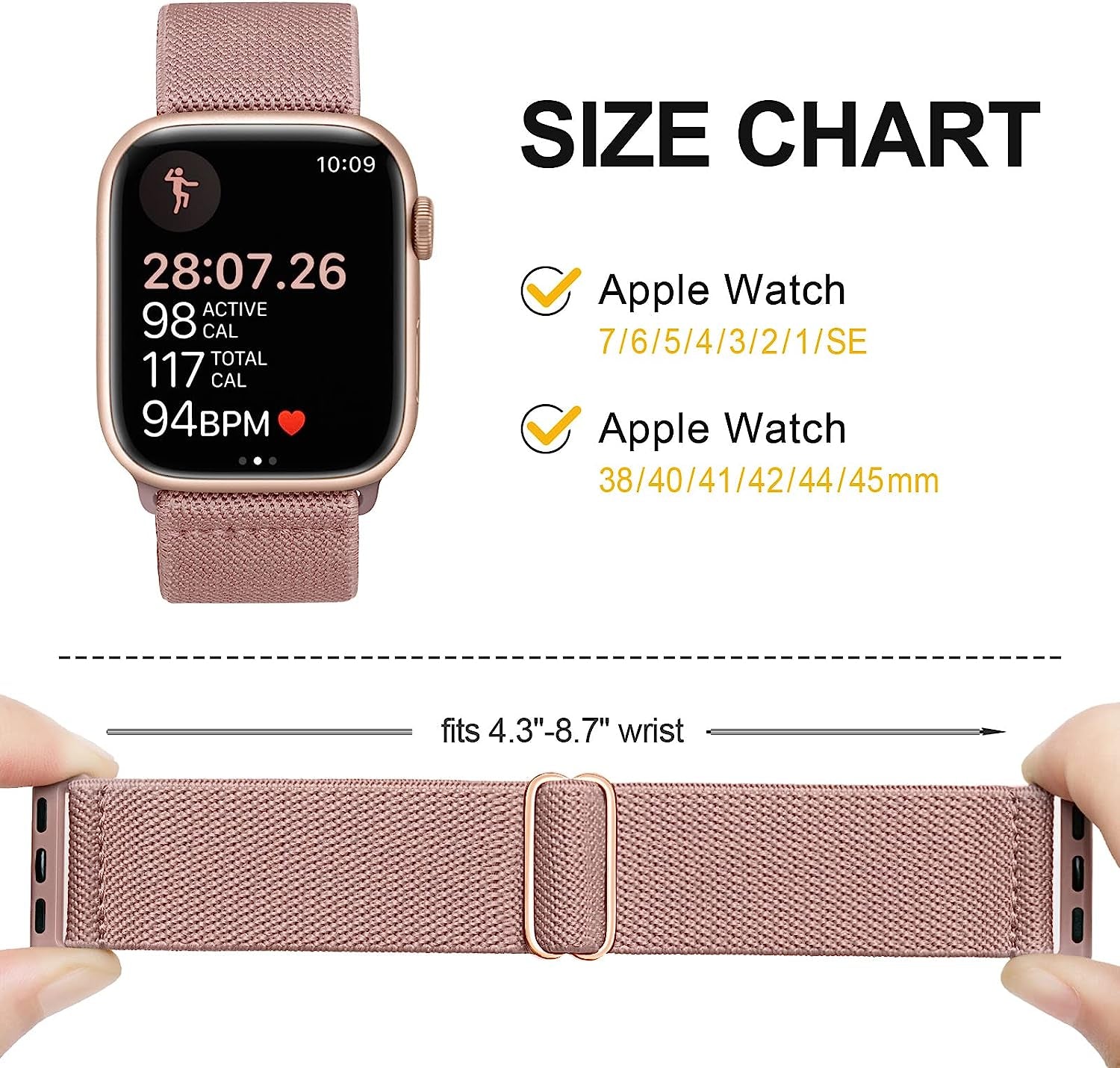 Stretchy Solo Loop Compatible with Apple Watch Band 38Mm 40Mm 41Mm 42Mm 44Mm 45Mm 49Mm Iwatch Series8/7/6/5/4/3/2/1/Se/Ultra  Recoppa   