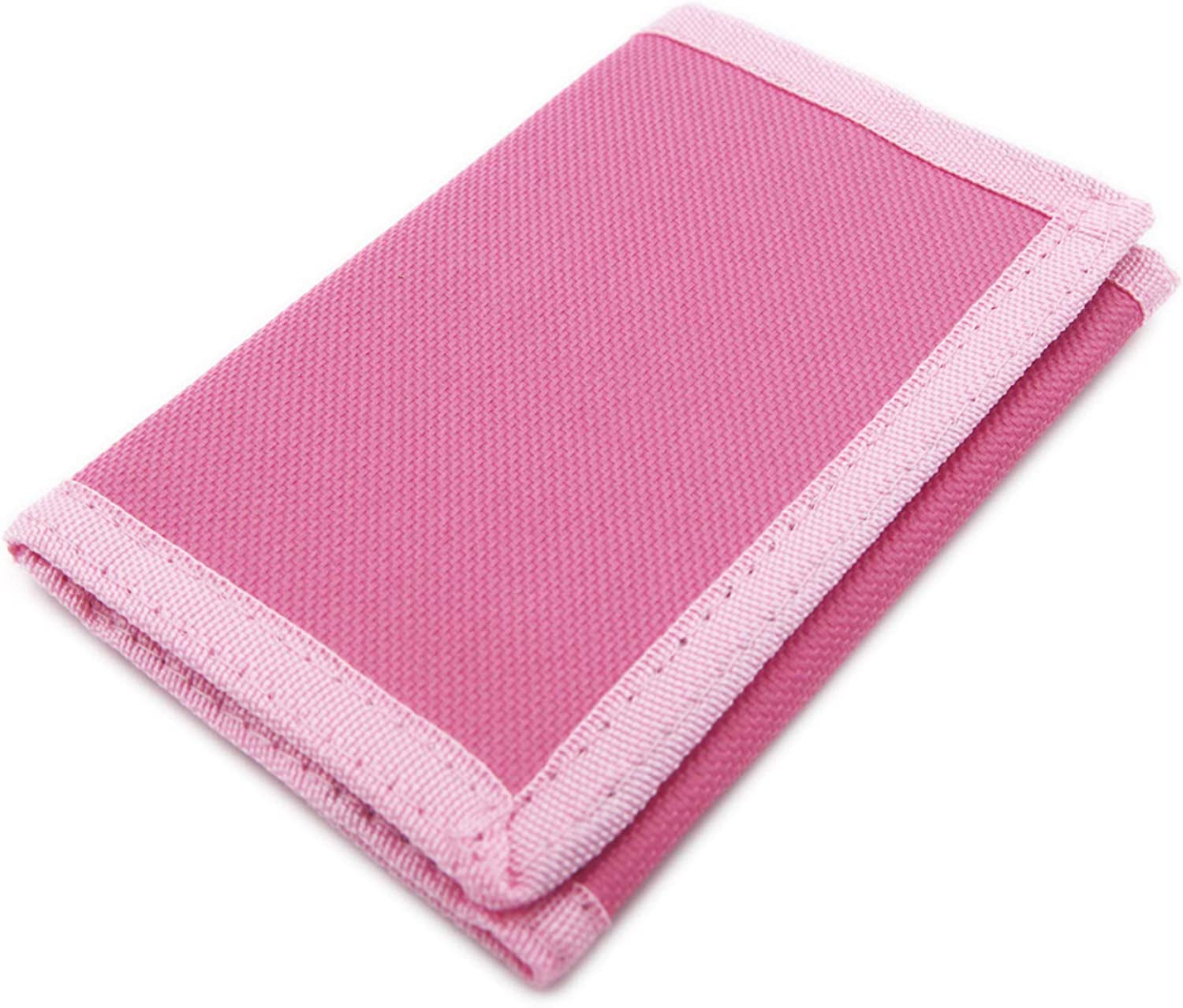 AI-DEE RFID Trifold Canvas Outdoor Sports Wallet for Kids - Front Pocket Wallet with Magic Sticker  AI-DEE Pink  