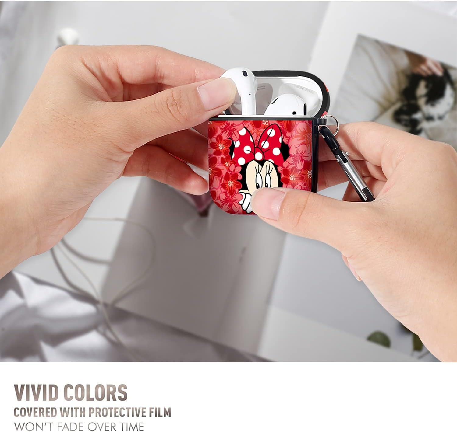 Airpods Case Cover with Keychain, Full Protective Silicone Case for Apple Airpods 1 & 2 Accessories Skin Cover for Women Girl ,Airpods Wireless Charging Case (RED)  FREEER LLC   