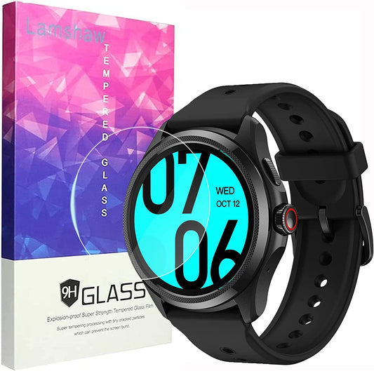 Lamshaw Compatible for Ticwatch Pro 5 Screen Protector, [3 Pack] 9H Tempered Glass Screen Protector Film Compatible for Ticwatch Pro 5 Android Smartwatch (3 PACK)  lamshaw   