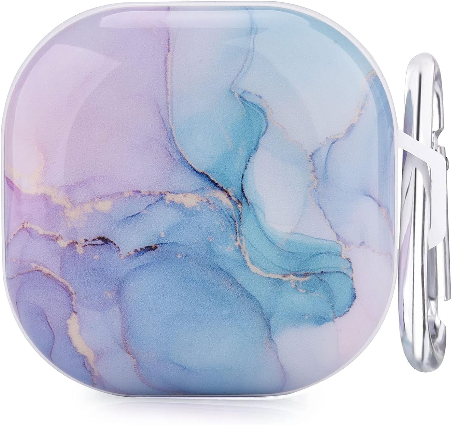 OLEBAND Galaxy Buds 2 Pro/Buds Live/Buds Pro/Buds 2 Case with Cute Pattern and Keychain Accessory,Hard Cover for Women and Girls,Colorful Marble  OLEB Watercolor Marble  
