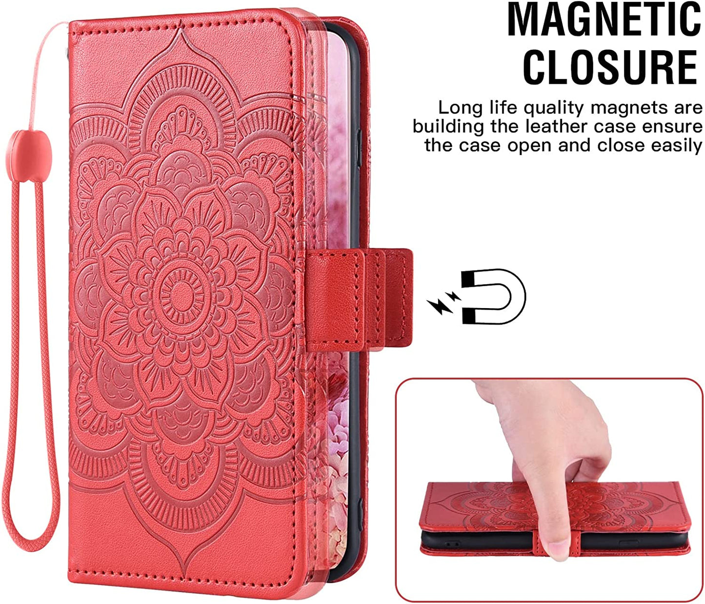 Asuwish Compatible with LG G7 Thinq Wallet Case and Tempered Glass Screen Protector Flip Card Holder Cell Phone Cover for LGG7 One G 7 plus LG7 Fit Lg7Thinq 7G Thin Q G7+ G7Thinq Lgg7Thinq Women Red  Asuwish   