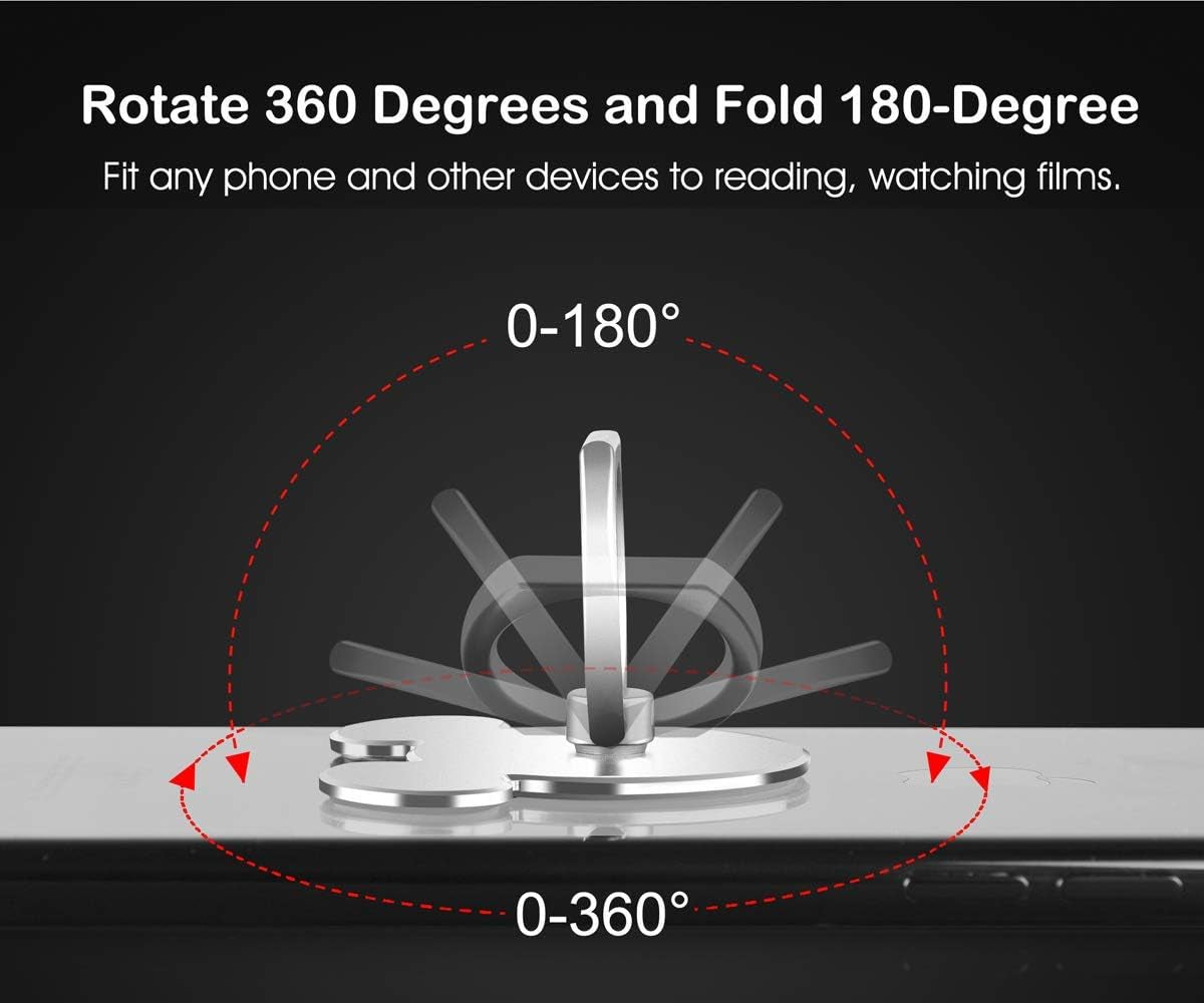 Universal Phone Ring Bracket Holder 2 Pieces, Metal Finger Grip Stand Holder Ring,Car Mount for Iphone 6S plus 7 Plus, Samsung Galaxy S7 Edge HTC Smartphones Tablet Phone Ring  AiKiTi   