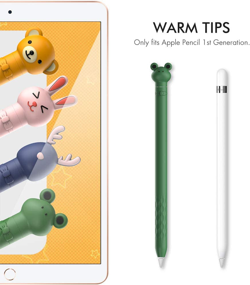Ahastyle Case for Apple Pencil 1St Gen, Cute Cartoon Soft Silicone Sleeve Cover Accessories Compatible with Apple Pencil 1St Generation(Green Frog)  AHASTYLE   
