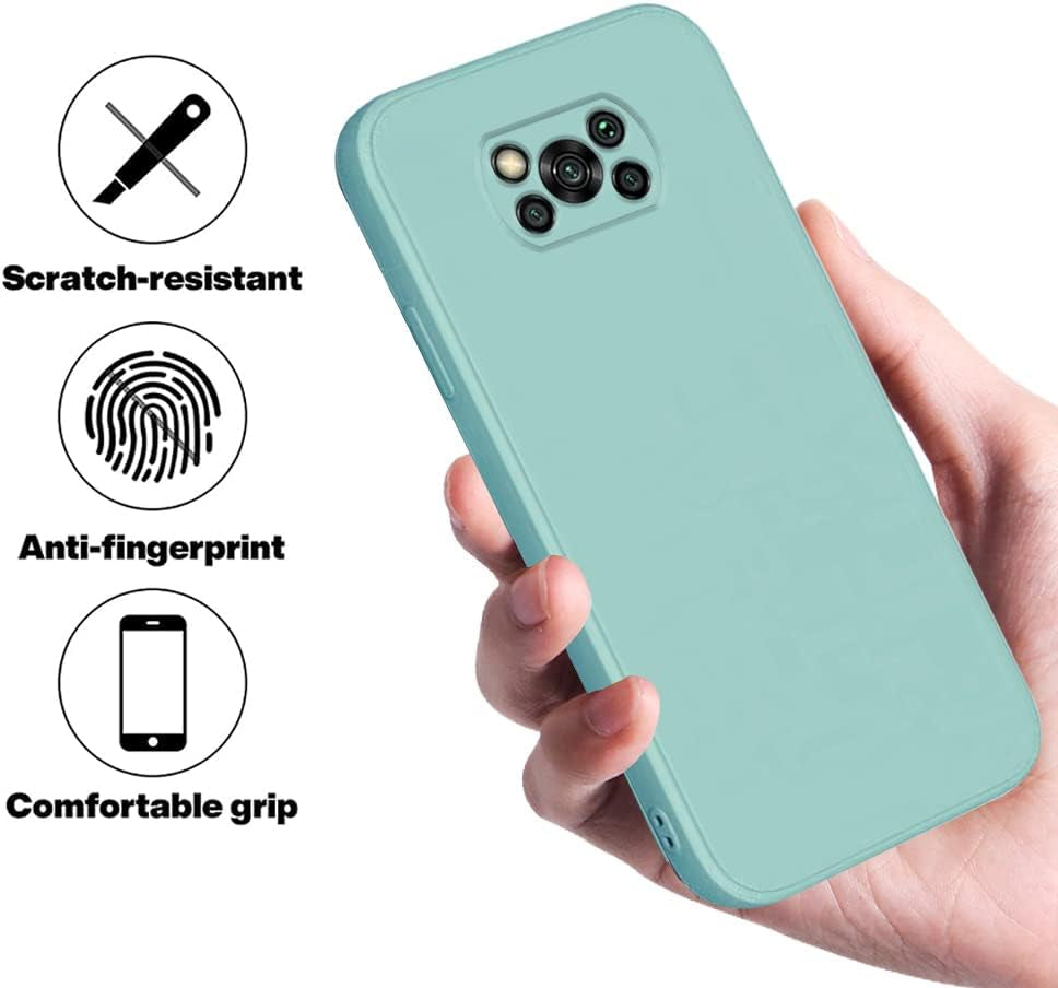 Wousunly Compatible with Poco X3 Pro Case Silicone Liquid Dark Green, Soft Smooth Touch Xiaomi Poco X3 NFC Phone Case Silicone Shockproof Thin Cover (Xiaomi Poco X3 Pro, Blue)  Wousunly   