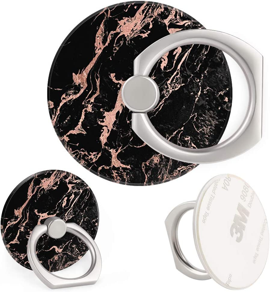 4-Pack Phone Ring Holder 360 Rotation Finger Stand Grip Kickstand for Smartphones and Tablets (Pink Marble)  Houmee   