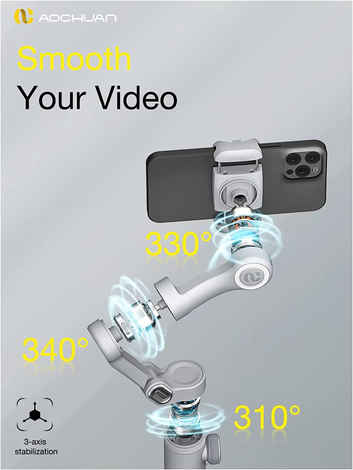 Gimbal Stabilizer for Smartphone Smart Xpro and SAMRT X  AOCHUAN   
