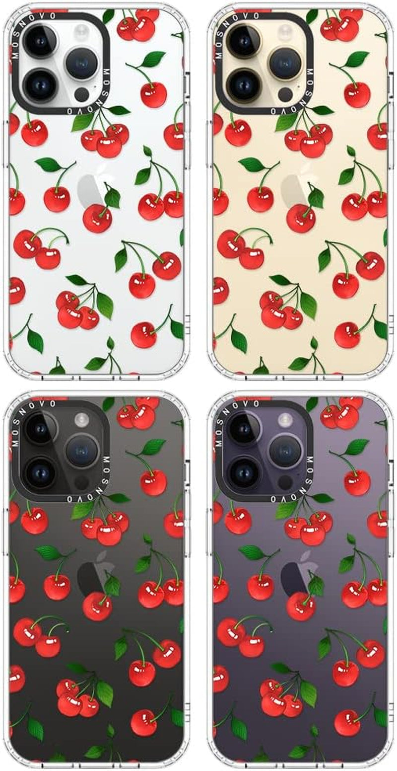 MOSNOVO Compatible with Iphone 14 Pro Max Case, [Buffertech 6.6 Ft Drop Impact] [Anti Peel off Tech] Clear TPU Bumper Women Girl Phone Case Cover with Cute Cherry Designed for Iphone 14 Pro Max 6.7"  MOSNOVO   