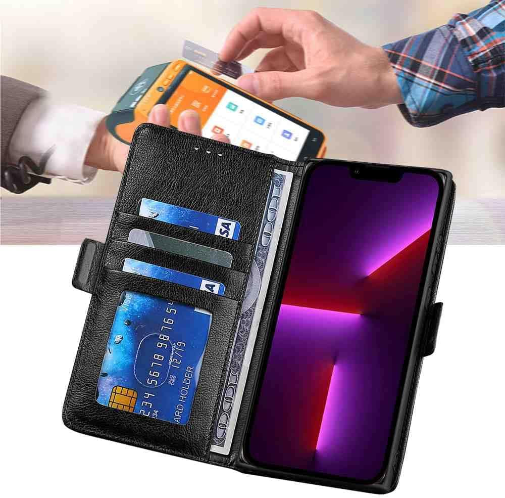Cyr-Guard Phone Cover Wallet Folio Case for LG V30, Premium PU Leather Slim Fit Cover for LG V30, 1 Photo Frame Slot, Friendly Fit, Black  Cyr-Guard   