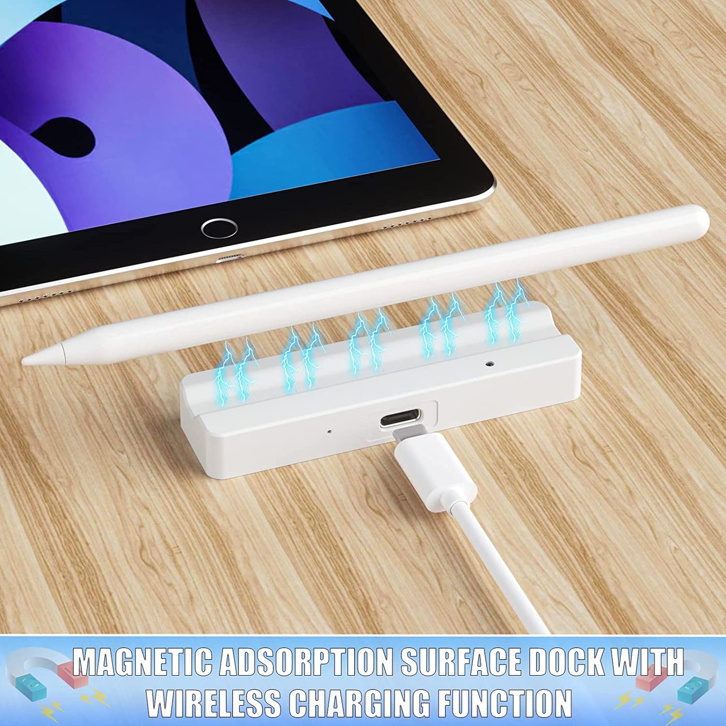 Magnetic Wireless Charger Dock with USB Cable Compatible with Apple Pencil 2Nd Generation, Convenient Ipencil Charging Stand Fits for Ipad Pen Gen 2,Save Your Ipad Battery Power  REEYEAR   