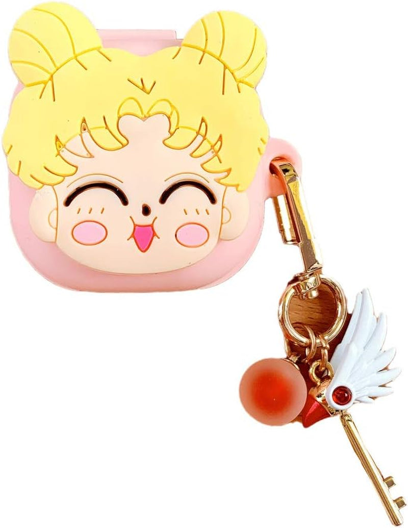 Compatible with Galaxy Buds Pro/Galaxy Buds Live Case Cover Accessory with Doll, Case Cover for Samsung Galaxy Buds Pro(2021) Earbuds Accessories  INHCH A2  