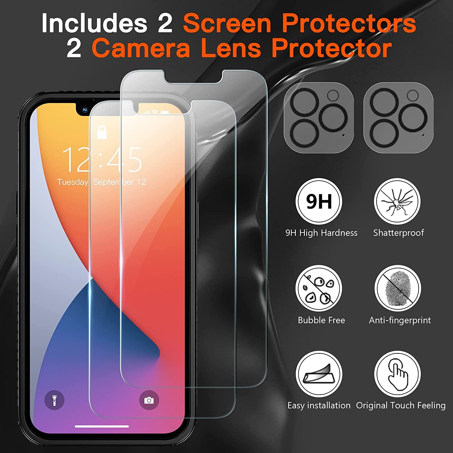 Xiwxi Magnetic Case for Iphone 14 Case,With [2 Screen Protectors+2 Camera Lens Protectors] [Ultra Slim] [Non-Slip][Ultra Shockproof] Matte Design Compatible with Magsafe-Black  xiwxi   