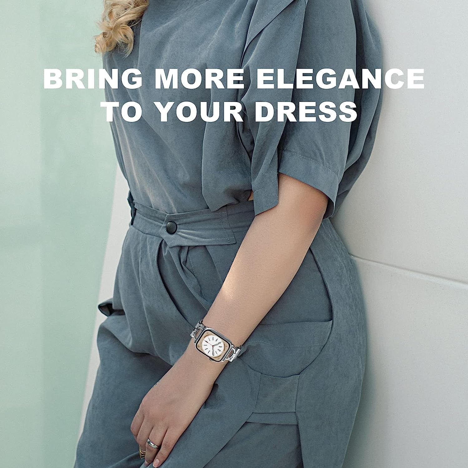 MOSINBAND Compatible with Apple Watch Band 42Mm 44Mm 45Mm 49Mm 38Mm 40Mm 41Mm,Slim Stainless Steel Mesh Loop Magnetic Clasp Strap for Iwatch SE & Series 8 7 6 5 4 3 2 1 Women Men  MOSINBAND   