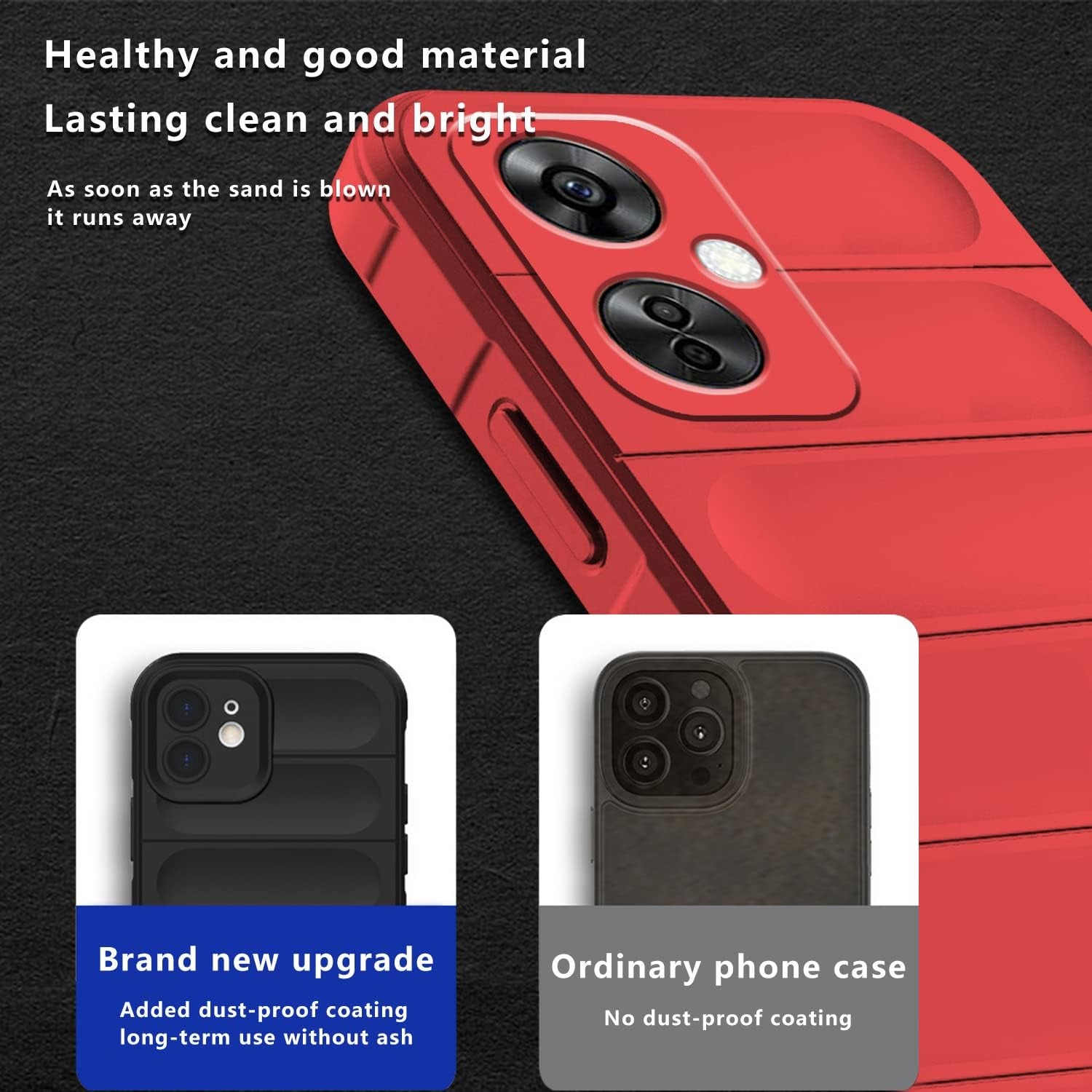 Tiwinxing Case Compatible with Oneplus Nord N30 5G Case Shockproof, Soft TPU Slim Oneplus Nord N30 5G Case for Women Men Anti-Scratch Protective Phone Case (Red)  Tiwinxing   