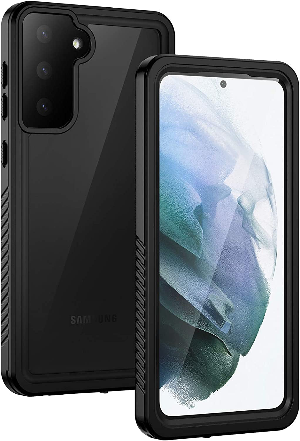 Lanhiem Samsung Galaxy S21 Case, IP68 Waterproof Dustproof Case with Built-In Screen Protector, Rugged Full Body Shockproof Protective Phone Cover for Galaxy S21 5G 6.2 Inch, Black  Lanhiem For Galaxy S21+  