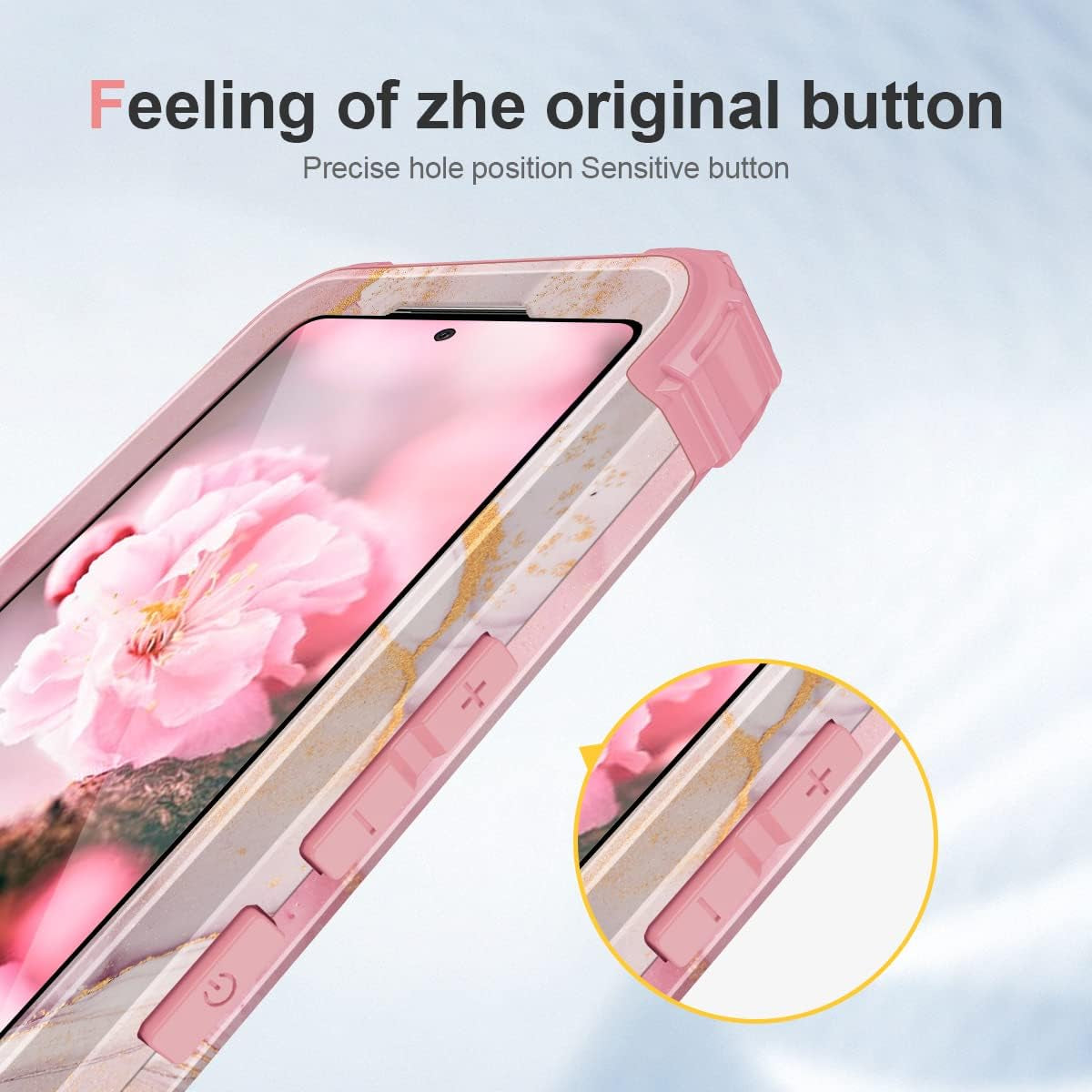 Samsung A53 5G Marble Rose Gold Case - Casewind 3-In-1 Rugged Bumper, Heavy Duty Protective, Shockproof, Anti-Scratch  Casewind   