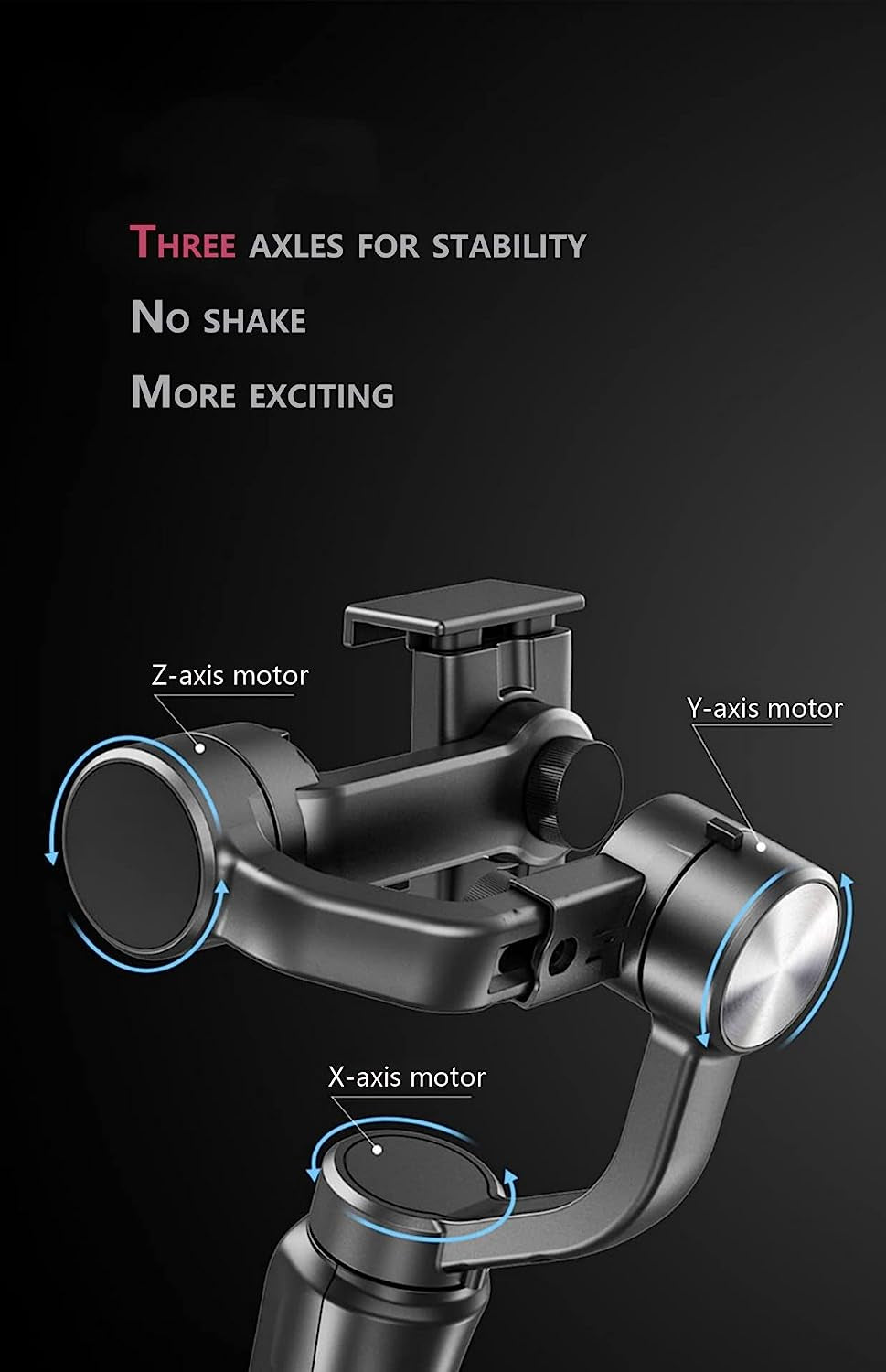 3 Axis Gimbal Stabilizer for Smartphone with Tripod,Foldable Phone Gimbal for Android and Iphone 14 PRO MAX, Stabilizer for Video Vlog Live Streaming  CYKE   