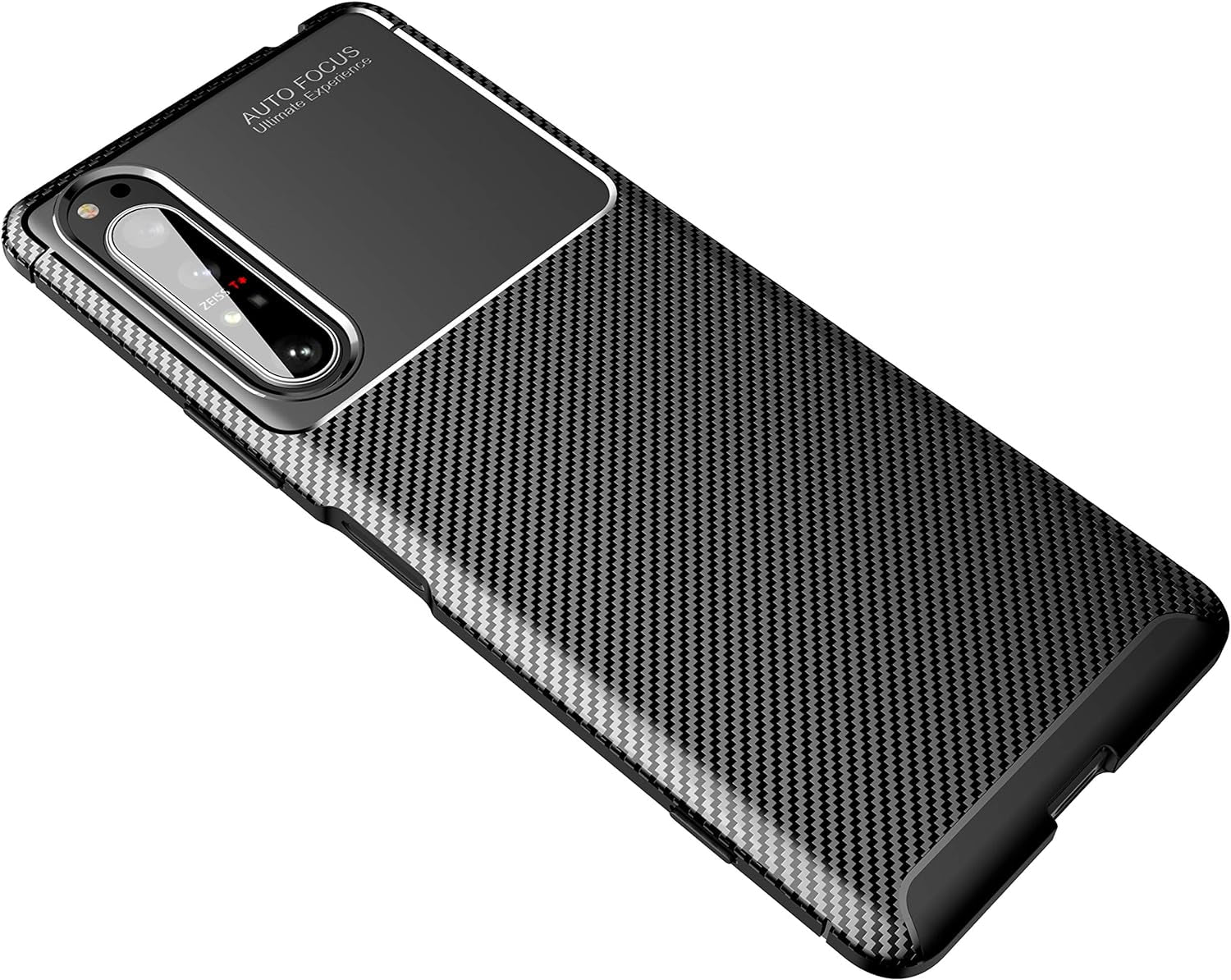 Cruzerlite Case for Sony Xperia 1 II, Carbon Fiber Texture Design Cover, Anti-Scratch, Shock, Absorption Case for Sony Xperia 1 II (Carbon Black)  Swiss Case Limited   