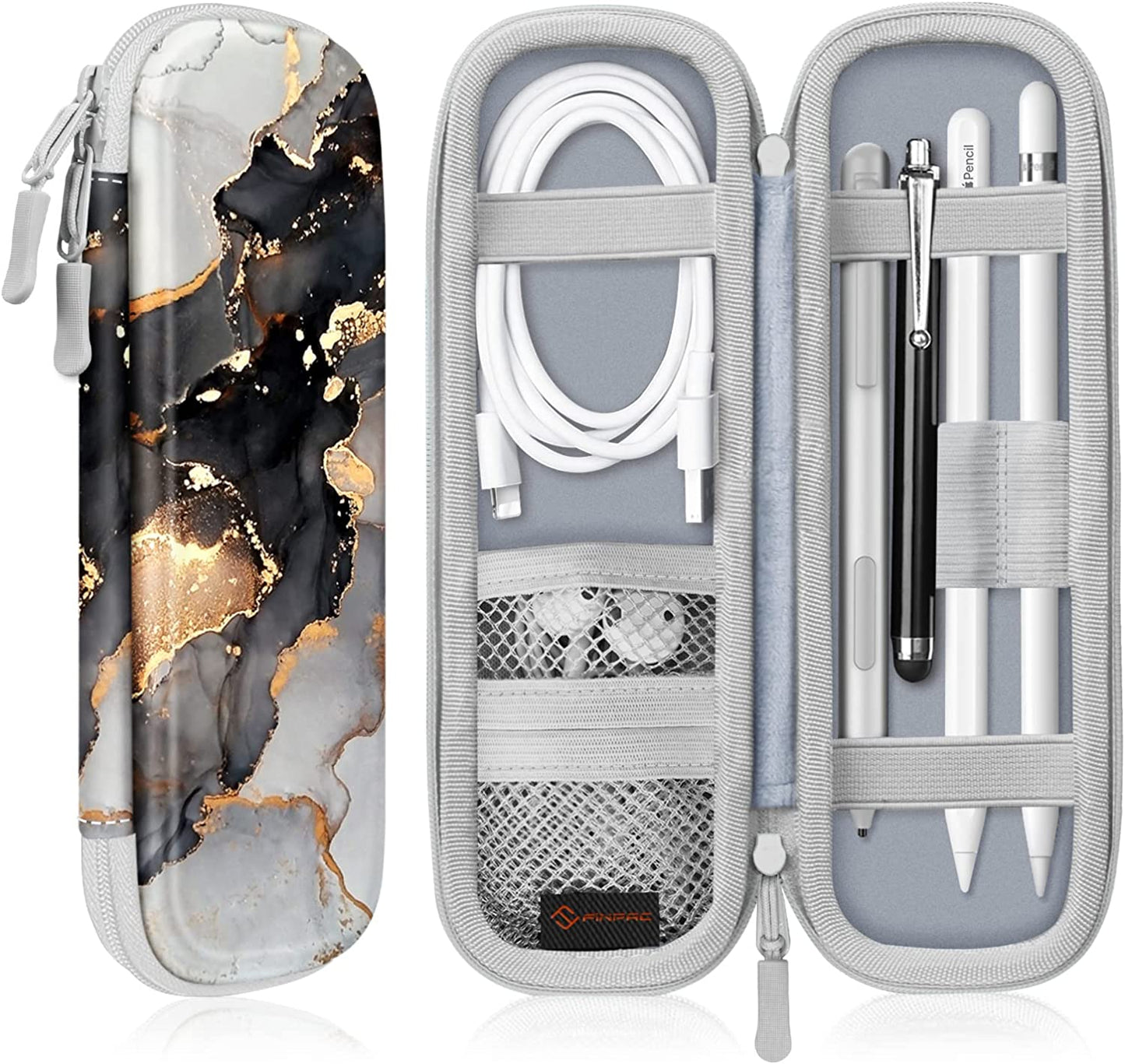 Fintie Holder Case for Apple Pencil (1St and 2Nd Generation), PU Leather Protective Carrying Bag Sleeve Compatible with Apple Pen Accessories, USB Cable, Samsung Stylus, Lilac Marble  Fintie Z-Cloudy Marble  