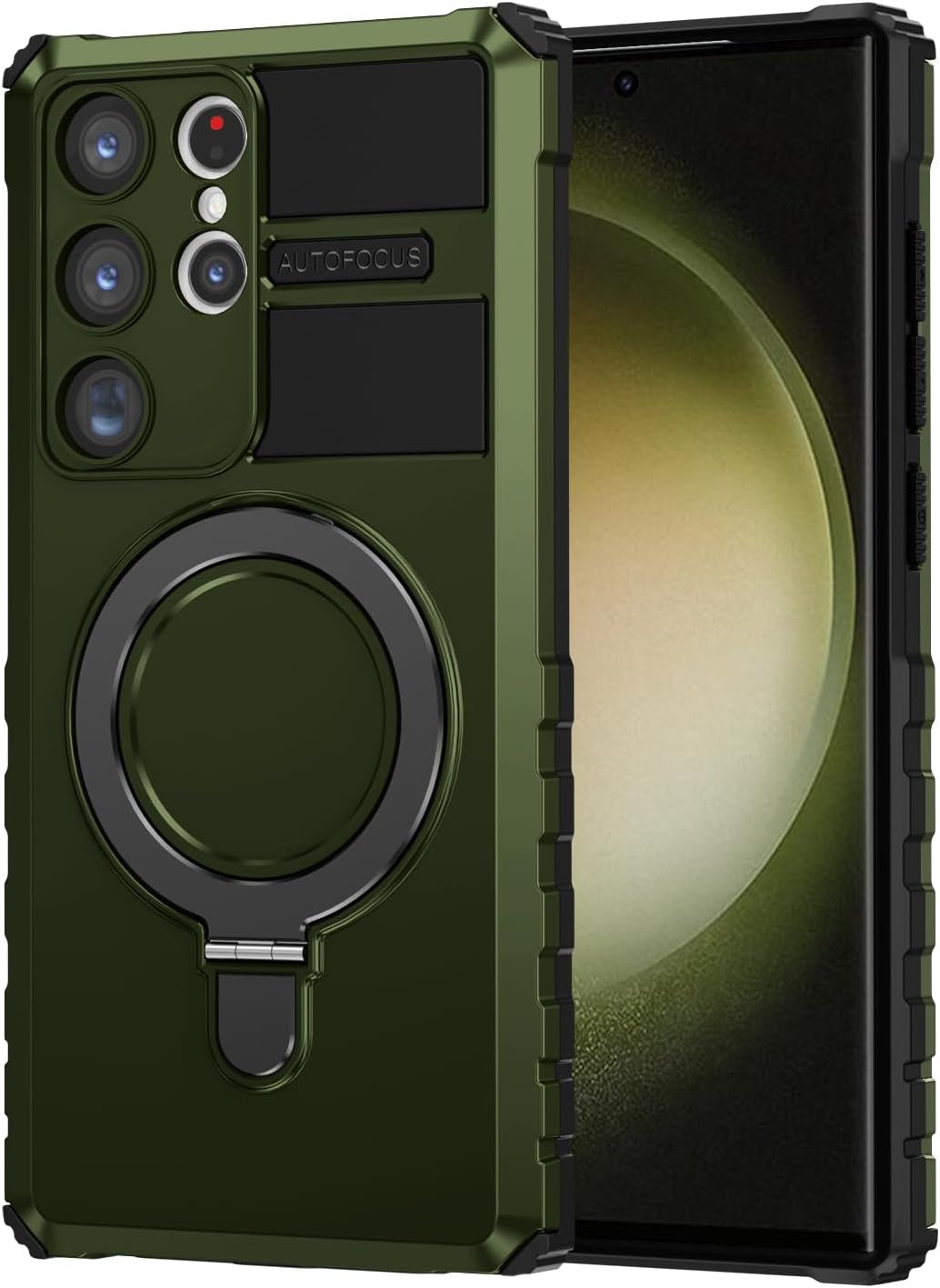 THMEIRA Samsung Galaxy S22 Ultra Magnetic Case [Compatible with Magsafe] Samsung Galaxy S22 Ultra Case with Ring Kickstand, Military Grade Heavy Duty Case for Samsung S22 Ultra, Green  THMEIRA Green Samsung S23 Ultra 