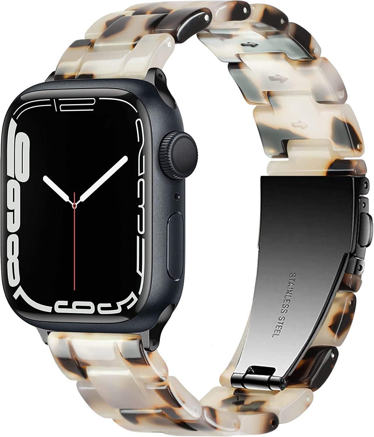 Vamyzji Compatible with Apple Watch Band 41Mm 40Mm 38Mm or 49Mm 45Mm 44Mm 42Mm, Light Waterproof Easy Adjustable Resin Replacement Iwatch Band for Apple Watch Ultra Series 8 Series 7 6 SE 5 4 3 2 1  Vamyzji Tortoise Yellow 41mm/40mm/38mm 