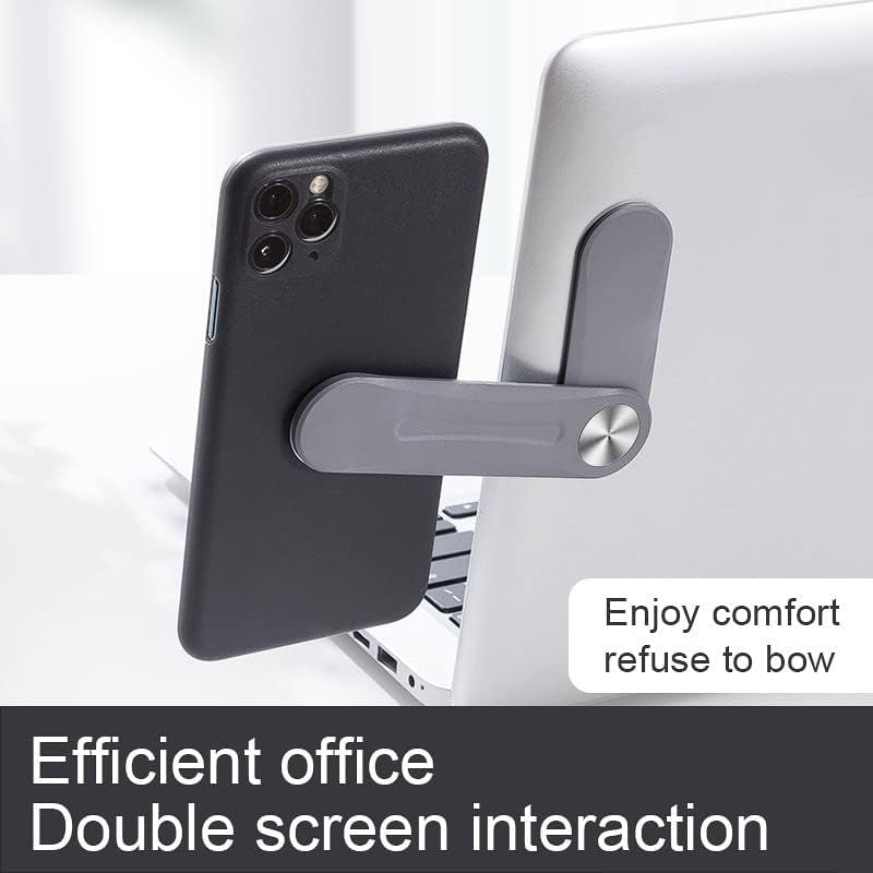Tomsi 1PC Magnetics Phone Holder, Laptop Desktop Monitor Side Extension Phone Holder, Slim Portable Foldable Computer Expansion Bracket Compatible with Any Phone (A, One Size)  Tomsi   