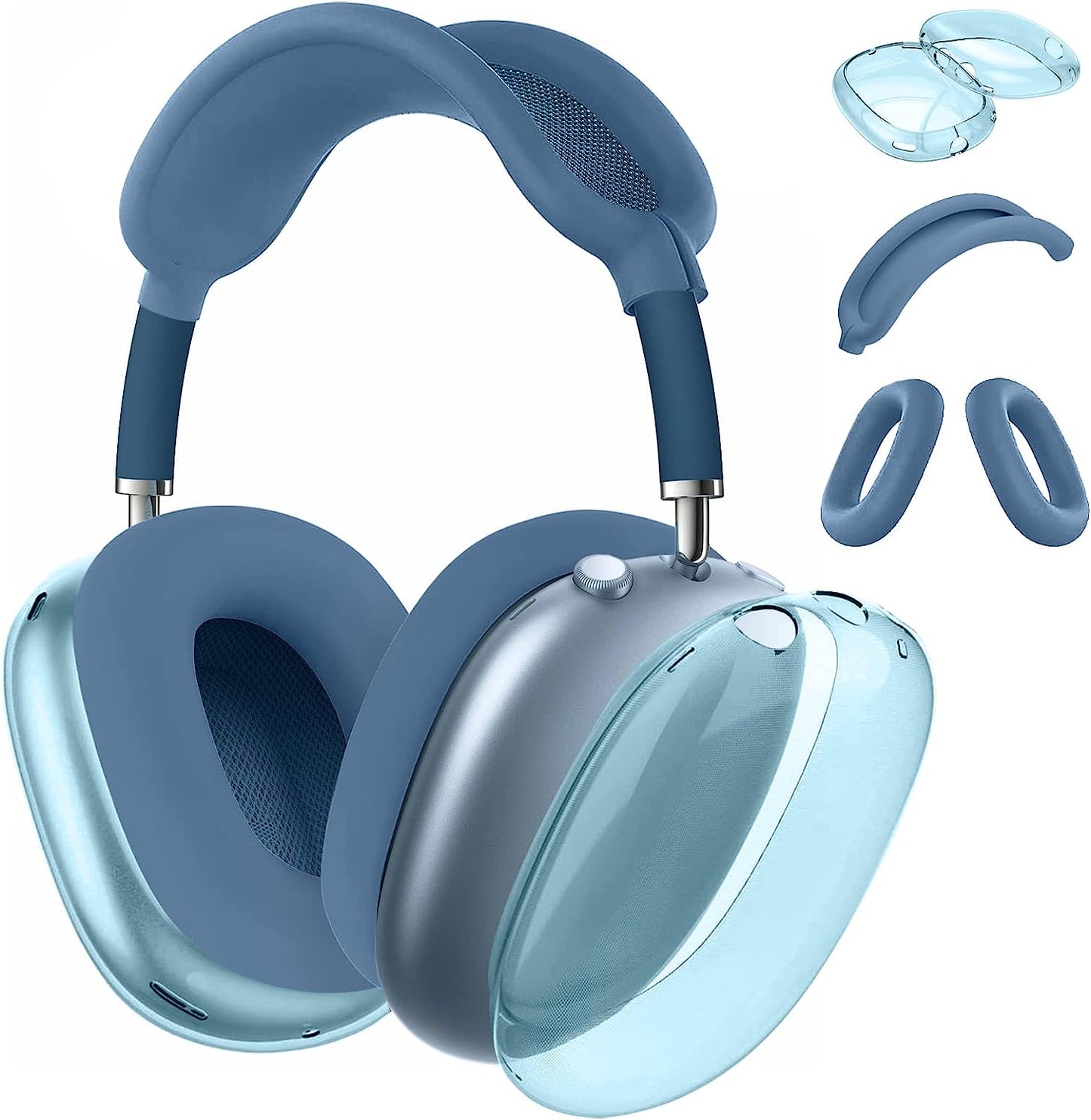 Aiaabq for Airpods Max Case Cover,Anti-Scratch Ear Pad Case Cover/Ear Cups Cover/Headband Cover for Airpods Max. Clear Soft TPU and Silicone,Skin Scratch Proof (Green)  Aiaabq Blue  