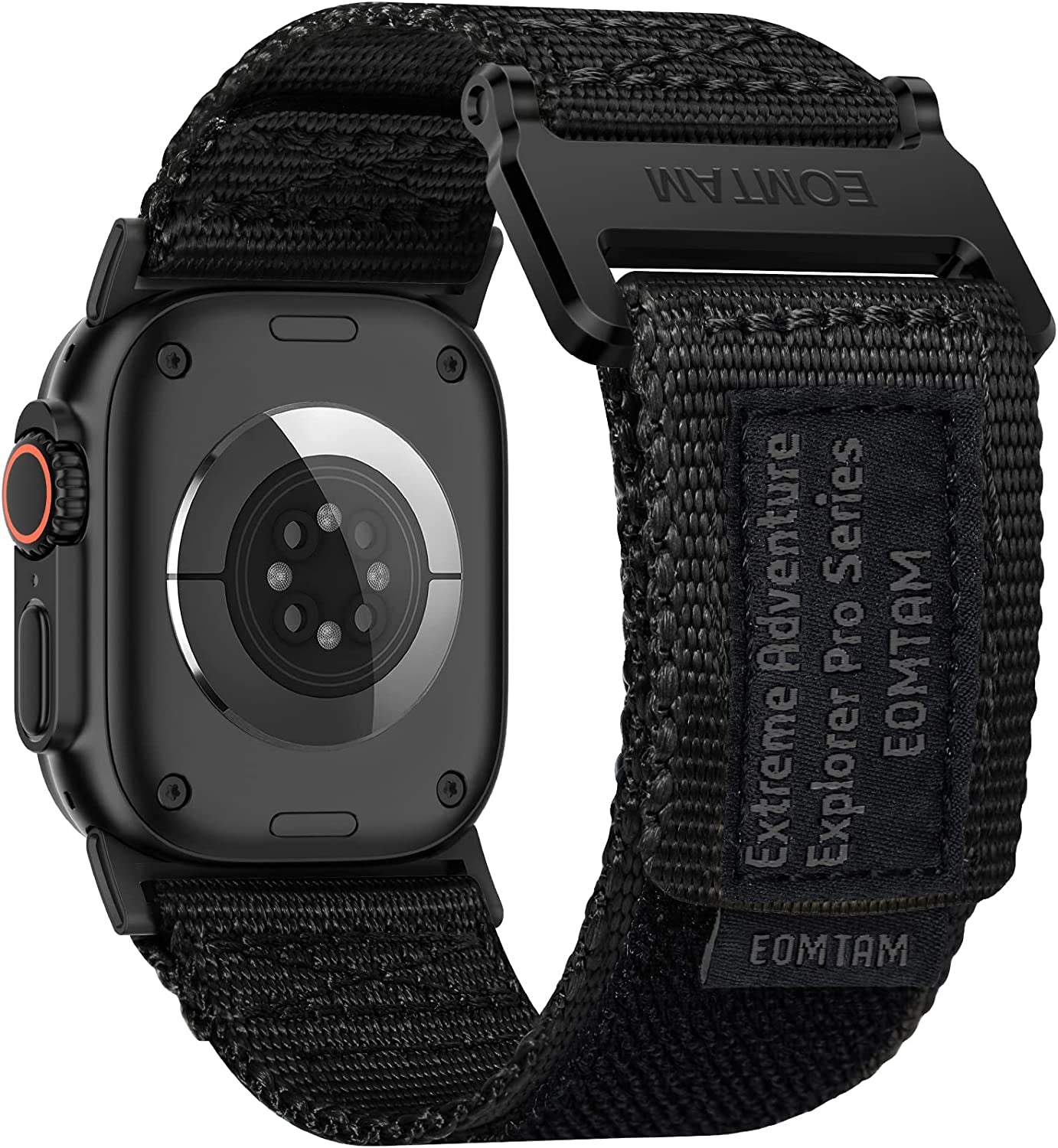 EOMTAM Width 30MM Men Soft Nylon Strap for Apple Watch Band Ultra 49Mm 45Mm 44Mm 42Mm 41Mm 40Mm 38Mm, Rugged Sport Woven Adjustable Wristband for Iwatch Series 8 SE 7 6 5 4 3  EOMTAM Black-Gray 42/44/45/49MM 