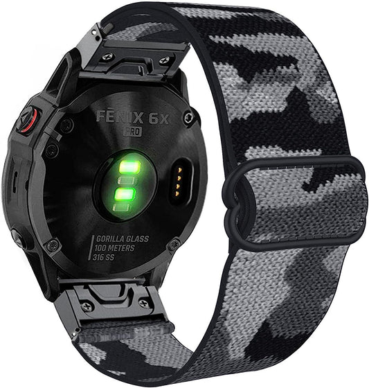 Abanen Elastic Fabric Watch Bands for Fenix 7X / Fenix 6X / Fenix 5X, 26Mm Quick Dry Fit Soft Stretchy Nylon Wristband Strap for Garmin Fenix 6X Pro,Fenix 5X Plus,Enduro,Tactix Delta  Abanen   
