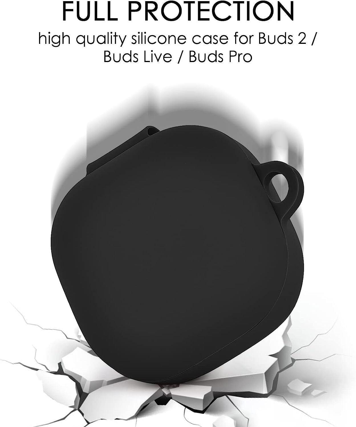 Filoto Case for Samsung Galaxy Buds 2 (2021) / Galaxy Buds Pro (2021) / Galaxy Buds Live/Buds 2 Pro, Cute Silicone Earbuds Protective Case Cover with Bracelet Keychain (Black)  Kerle   