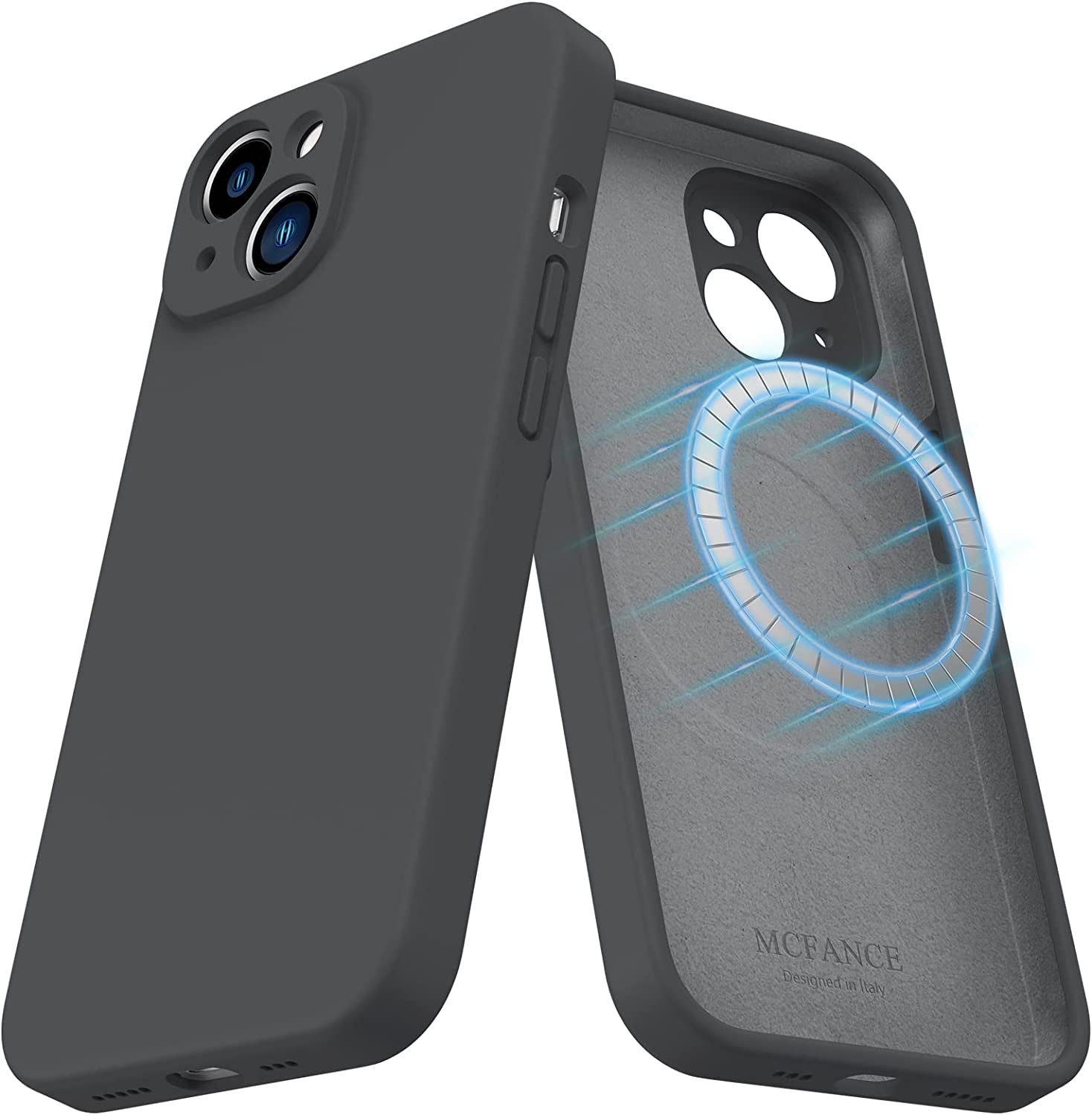MCFANCE Silicone Magnetic Case for Iphone 14 plus Magsafe Case Silicone Phone Case with Microfiber Lining for Iphone 14 plus 6.7 Inch 2022, Darkgrey  MCFANCE   